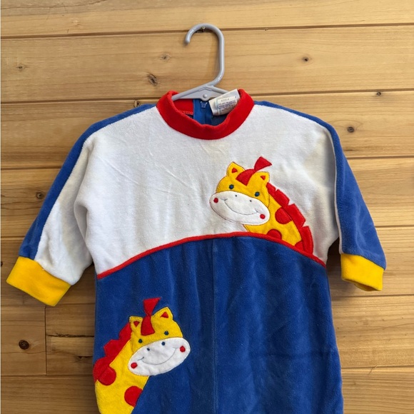 Vintage 90’s 9 & 18 Months Animal Giraffe Cat Colorful Romper Jumpsuit Retro - Picture 3 of 14